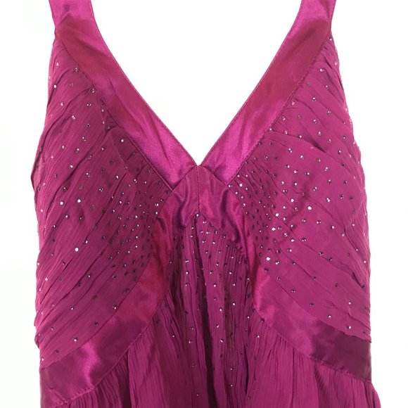 NWT Express Purple Pure Silk Jeweled Party Top - Picture 2 of 4